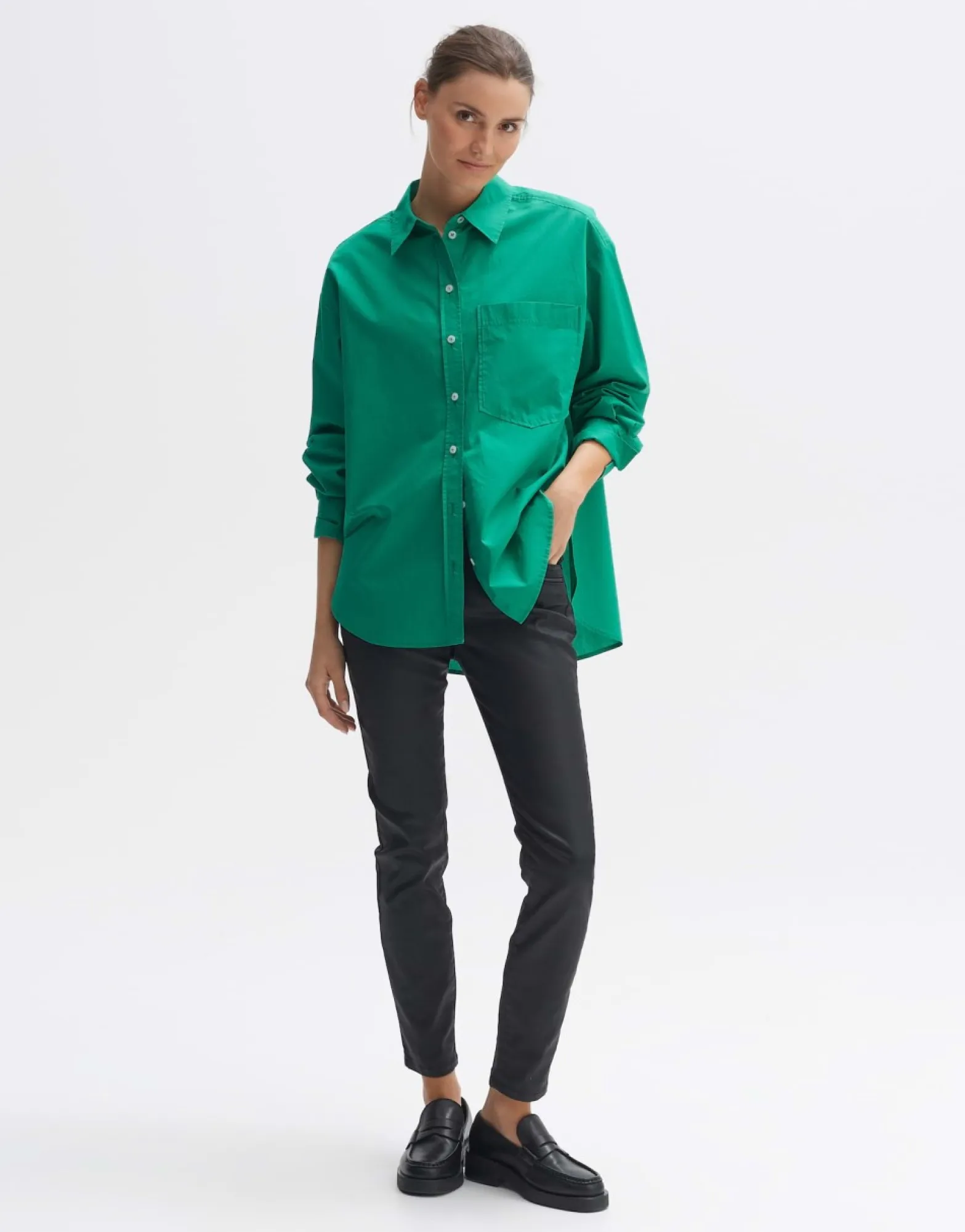 Online someday Fashion Blouse Met Lange Mouwen Freyana Pepper Green