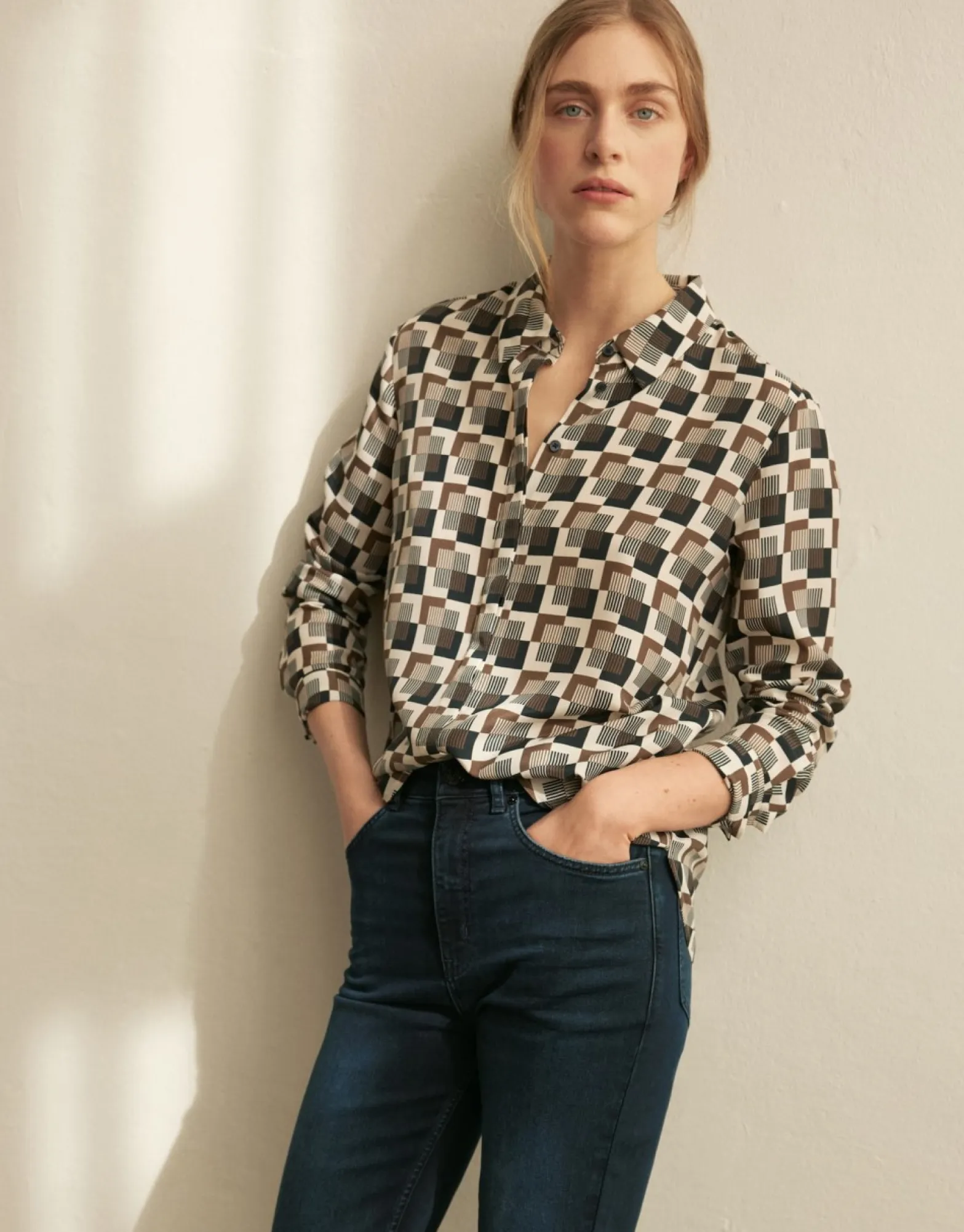 Shop someday Fashion Blouse Met Print Falkine Retro Coal Blue
