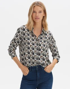 Shop someday Fashion Blouse Met Print Falkine Retro Coal Blue