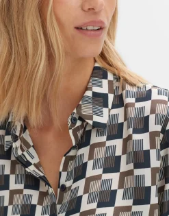 Shop someday Fashion Blouse Met Print Falkine Retro Coal Blue