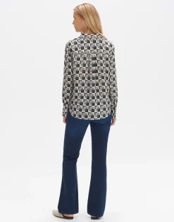 Shop someday Fashion Blouse Met Print Falkine Retro Coal Blue