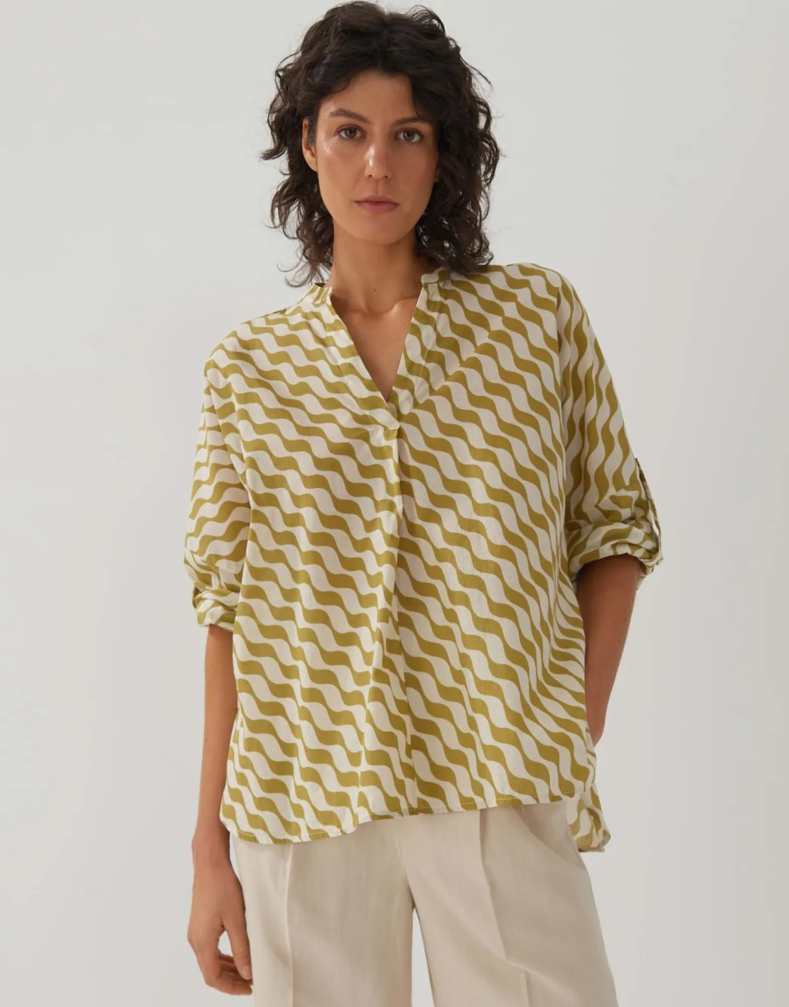Shop someday Fashion Blouse Met Print Zomi Print Green Moss