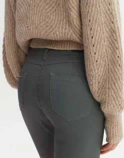 Sale someday Fashion Coated Jeans Emily Zip Dark Sage