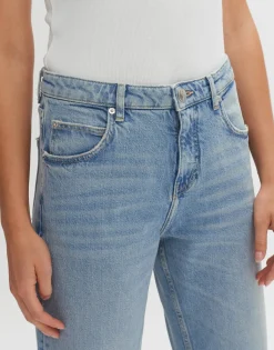 Sale someday Fashion Cropped Straight Jeans Malvi Roll-Up Light Ocean Blue