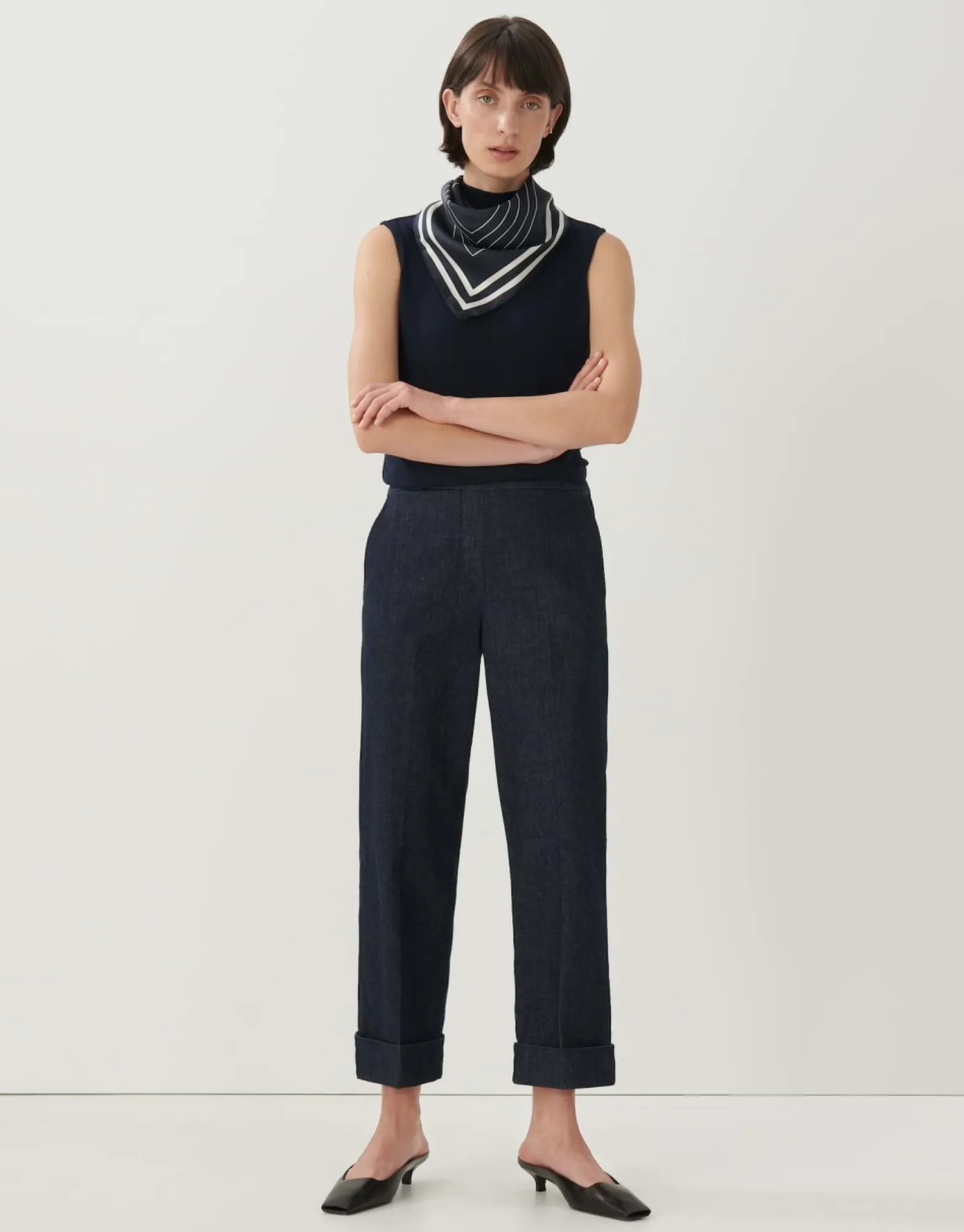 Best someday Fashion Cropped Wide Jeans Cidem Classic Dark Blue