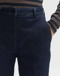 New someday Fashion Cropped Wide Jeans Mila Slit Blue Deep Rinsed Blue