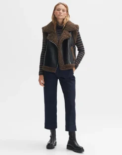 New someday Fashion Cropped Wide Jeans Mila Slit Blue Deep Rinsed Blue