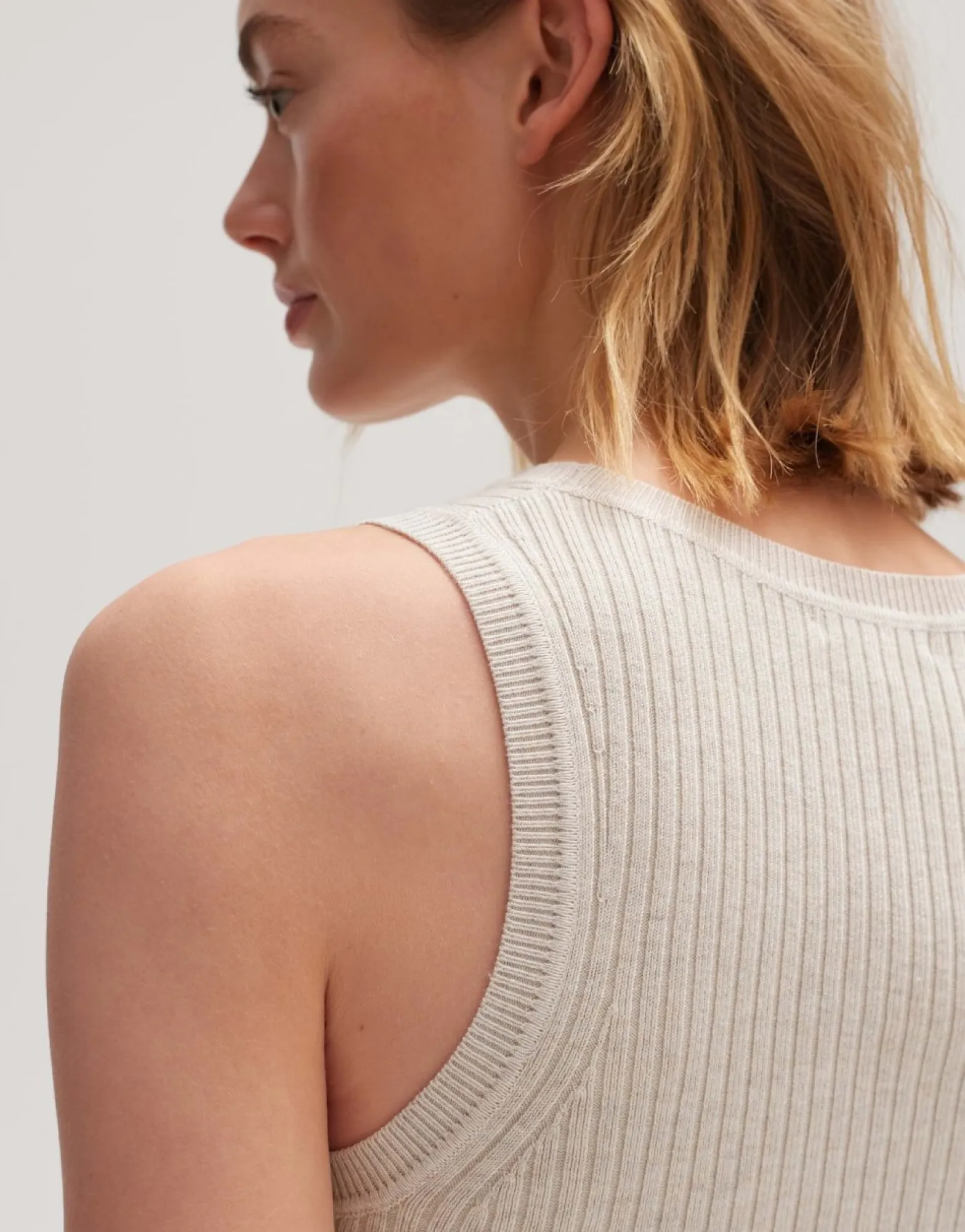 Cheap someday Fashion Gebreid Top Piolana Natural Glaze