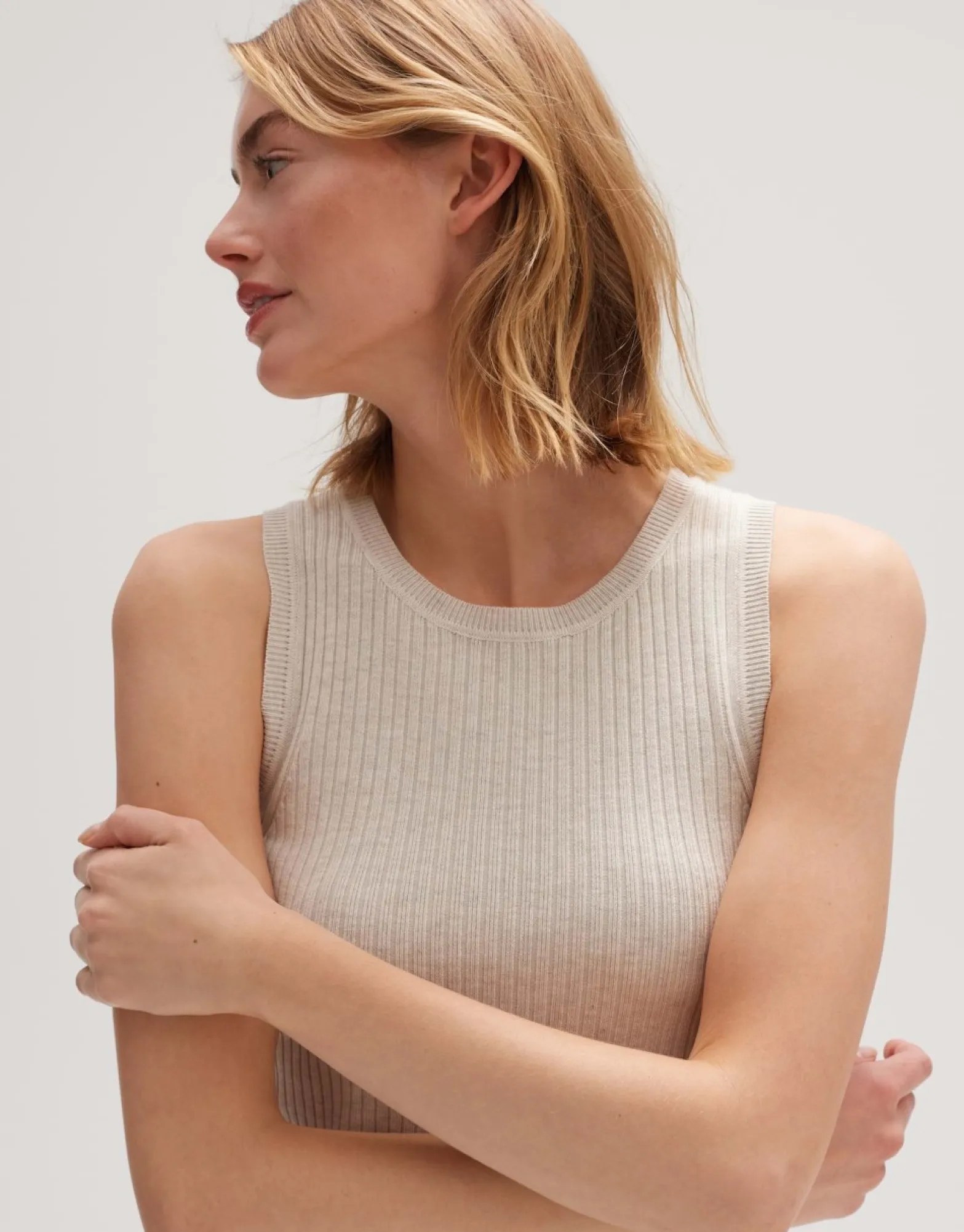 Cheap someday Fashion Gebreid Top Piolana Natural Glaze