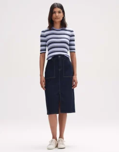 Shop someday Fashion Gebreid T-Shirt Pumala Coal Blue