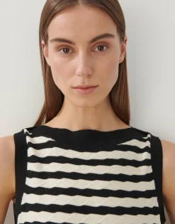 Best someday Fashion Gebreid T-Shirt Taela Black