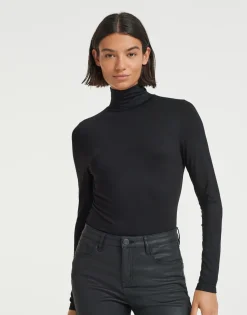 Hot someday Fashion Shirt Met Col Sariette Black