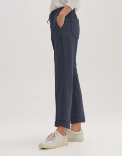 Outlet someday Fashion Stoffen Broek Melvy Cuff Dark Coal Blue