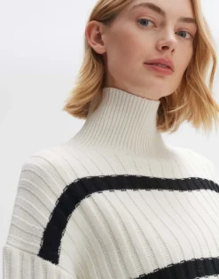 Store someday Fashion Wollen Trui Pory Stripe Milk